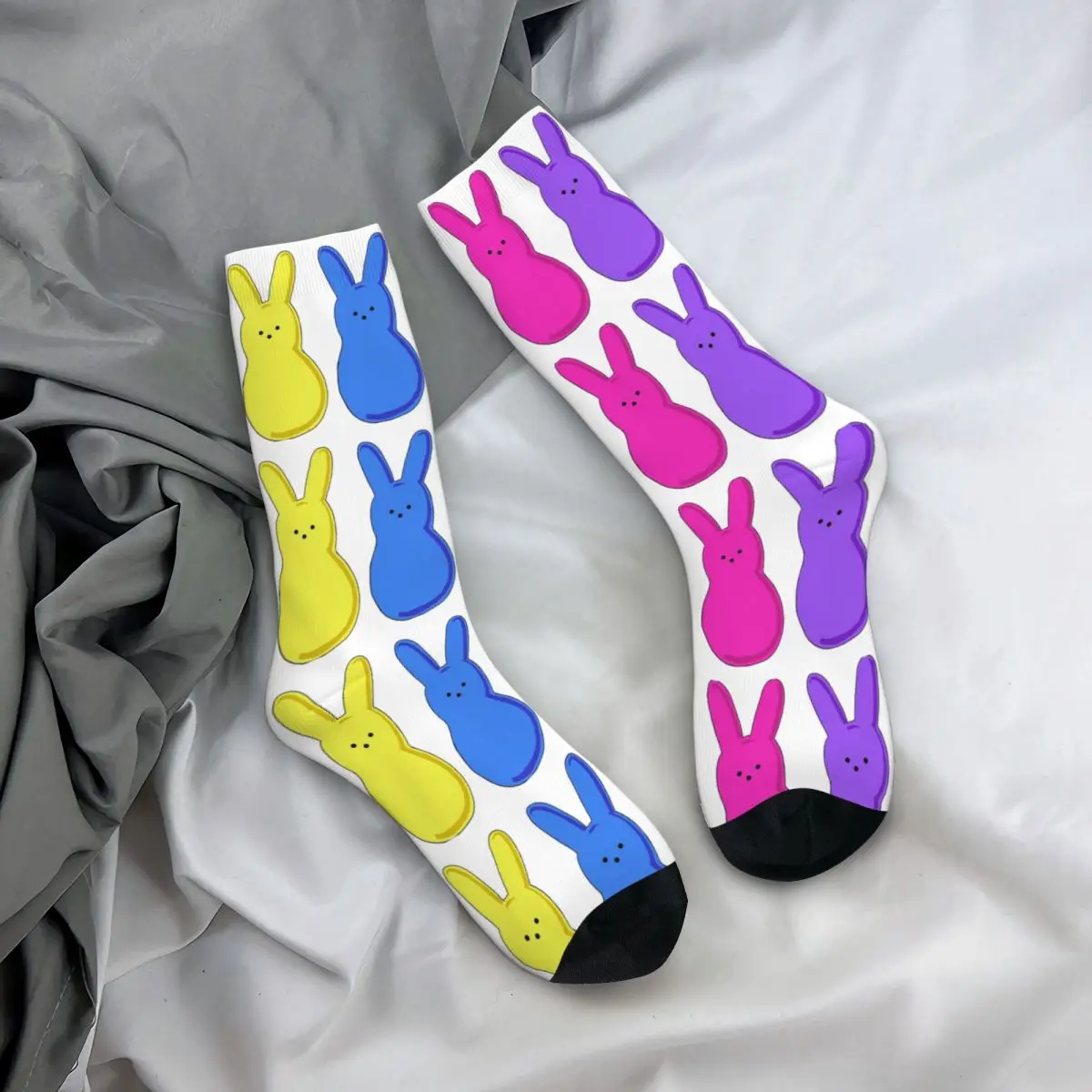 

Носки Peeps Marshmallow Bunnies, супер мягкие чулки в стиле Харадзюку, всесезонные длинные носки, аксессуары для подарка на день рождения унисекс