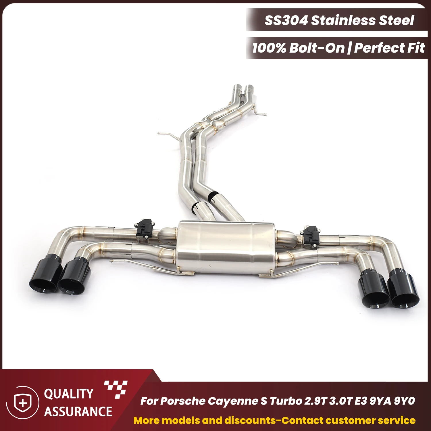 

ECCF Sporty Valvetronic Exhaust Catback Exhaust for Porsche Cayenne S Turbo 2.9T 3.0T E3 9YA 9Y0 Aggressive Exhaust Sound