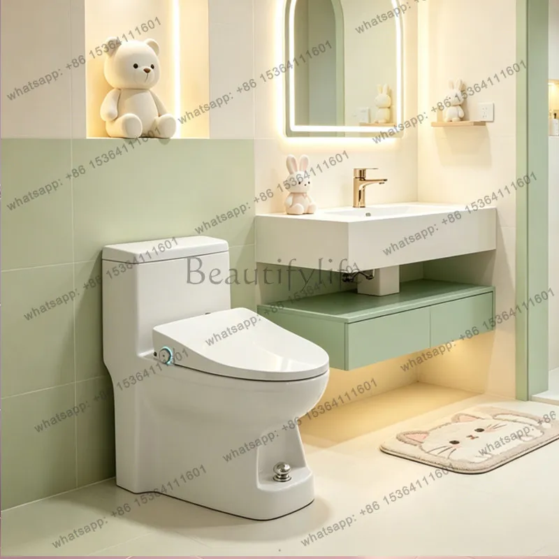 Smart, household automatic flip heating large pipe anti-reverse ceramic toilet