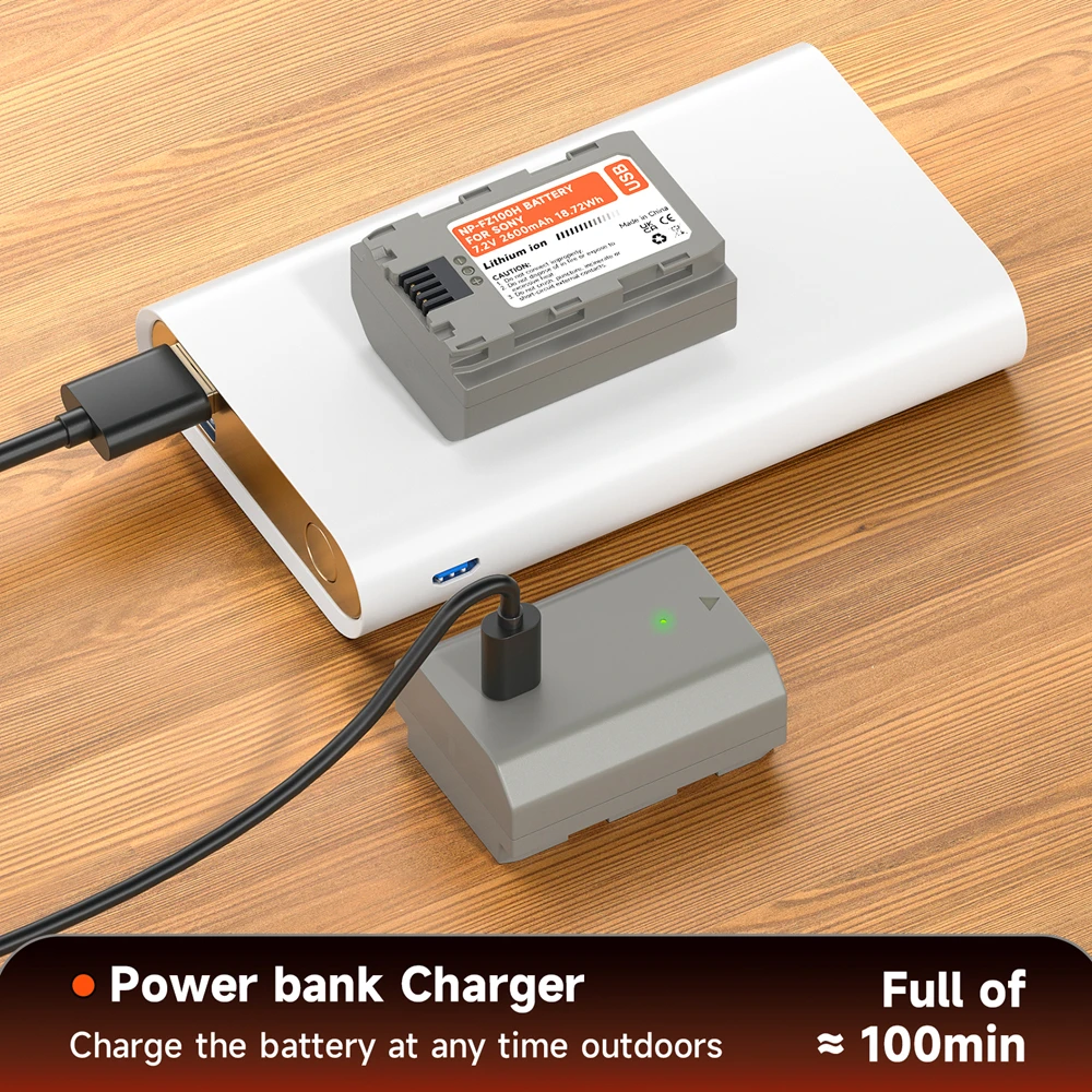 PALO NP-FZ100 NP FZ100 np fz100 Battery+Type C Port for Sony A6700 BC-QZ1 Sony Alpha a9 a7R III a7 III A7R3 a7R IV A6600 ZV-E1