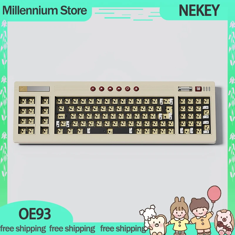 Ne key Oe93 Mechanical Keyboard Kit 3mode Retro Style Aluminum Gamer Keyboard Kit Nekey Custom Computer Gamer Accessories Gifts