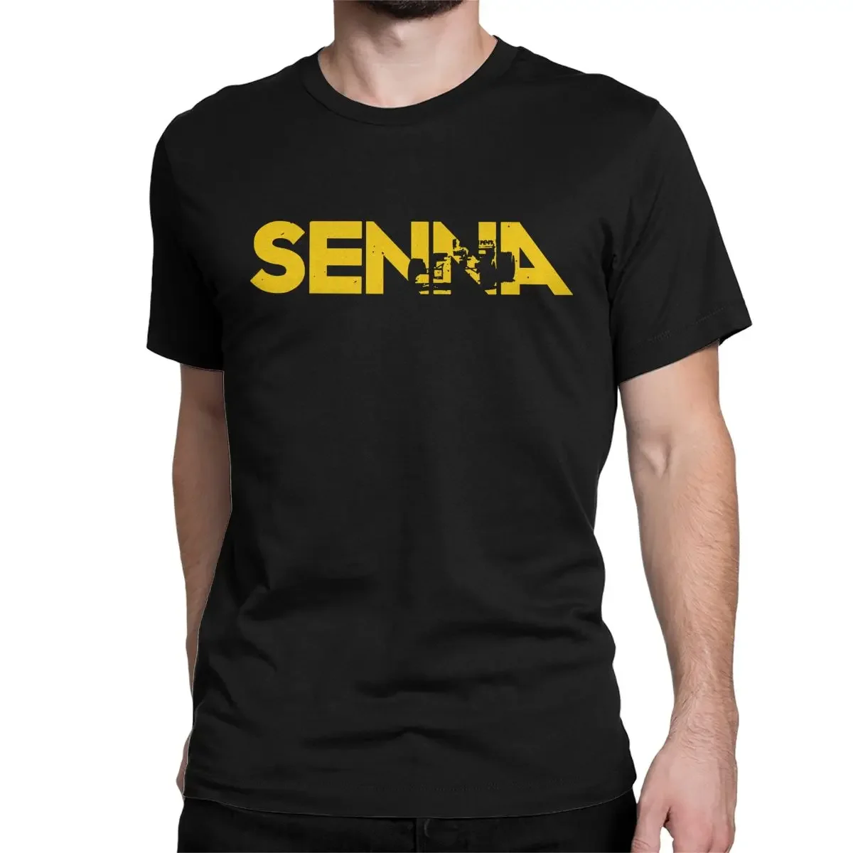 Ayrton Senna Men's  lnformal tops Racing Car Hipster Sleeve Round Neck Cotton Clothes harajuku summer crewneck manga Hot salenew