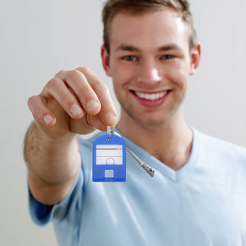 

35Pcs Numbered Key Label Tags with Protective Cover Reusable Keychain Id Tags for Baggage USB Devices Hotel Room Keys