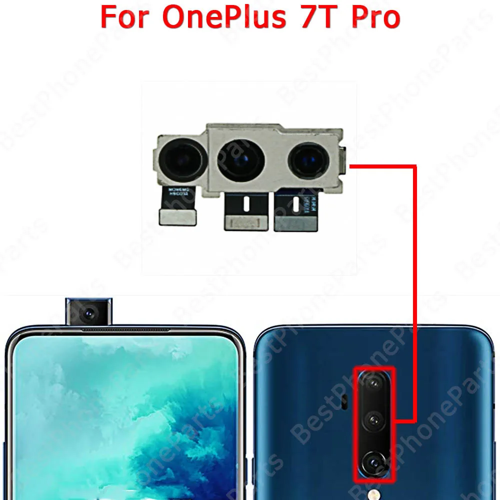 Big Facing Selfie Front Backside Camera Module For Oneplus 7 Pro 1+ 7T 5G One Plus Back View Rear Camera Spare Parts Flex Cable