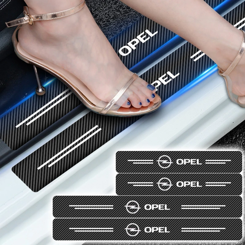 

New Car 3D Carbon Flber Car Door SIll Protector Scratch Proof Tape For Opel Insignia Astra Antara Meriva Zafira H G Corsa