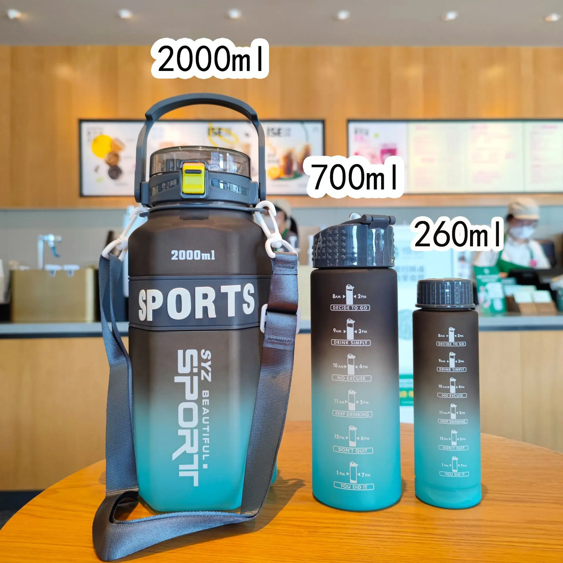 

A Set of 3 Drinking Water Bottle Fitness Sports Water Bottle for Office, Gym, Outdoor Sports Leakproof BPA & Toxic Free