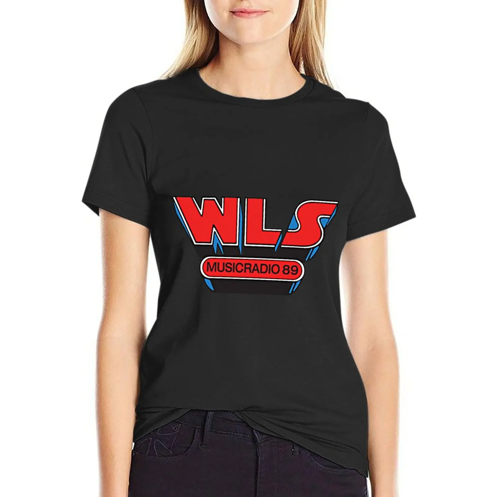 

WLS MusicRadio Chicago T-Shirt Female clothing heavyweights animal print shirt for girls graphics Woman clothing