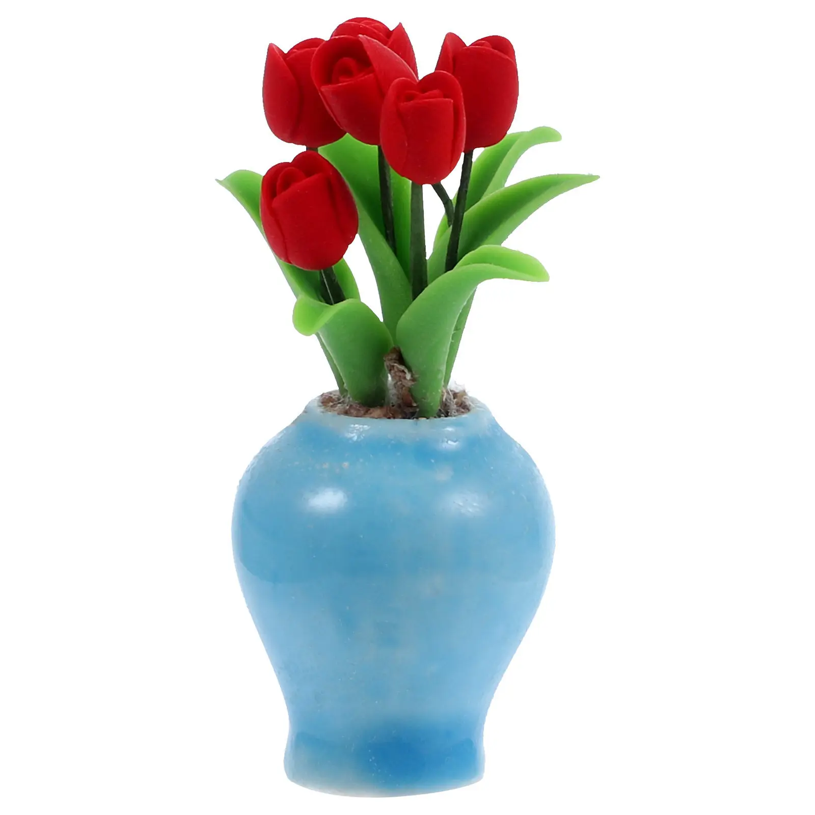 

Mini Flower Vase Ornament for Dollhouse Miniature House Decor Realistic Tiny House Flower Vase Desktop Shelf Office Home