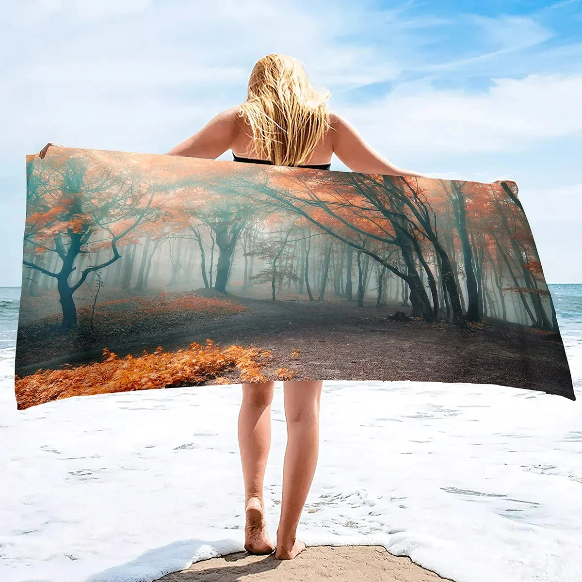 Mystery Forest Beach Towel Tree Bath Towel Bathroom Travel Sport Kitchen Hand Towels Microfiber Shower Quick Dry Swimming Cover