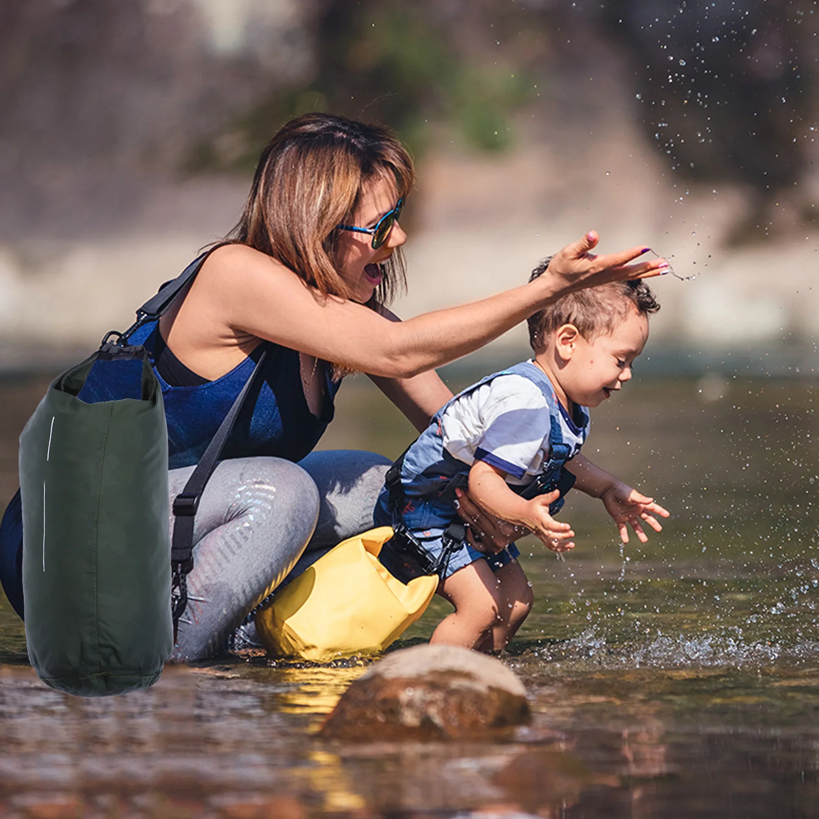 8L حقيبة سباحة مقاومة للماء كيس تخزين قابل للطي لقوارب الكاياك شاطئ تجمع الغوص الرياضة في الهواء الطلق الصيد التخييم والعتاد المياه #1