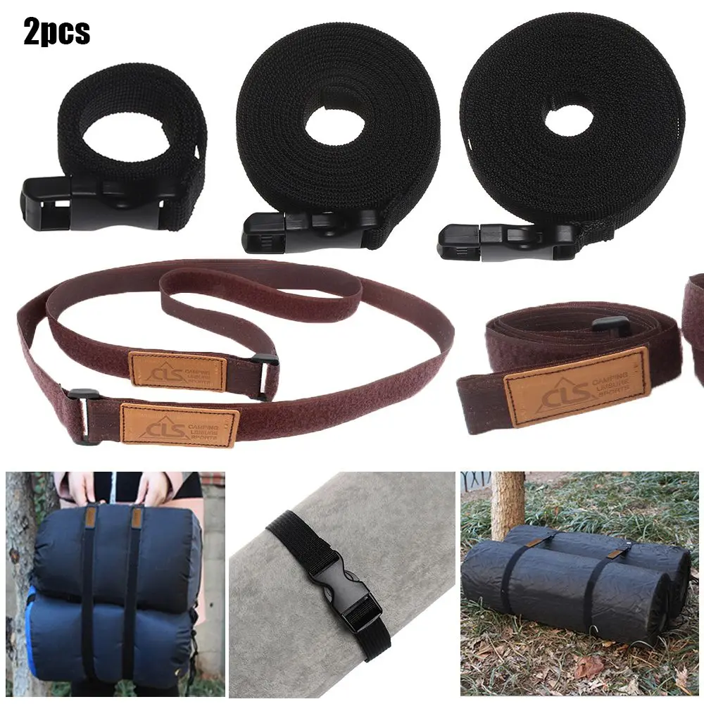 2pcs Release Buckle Outdoor Camping Tool Bundle Rope Fastening Baggage Strapping Belts Cargo Tie Travel Tied Kits Belt Strap