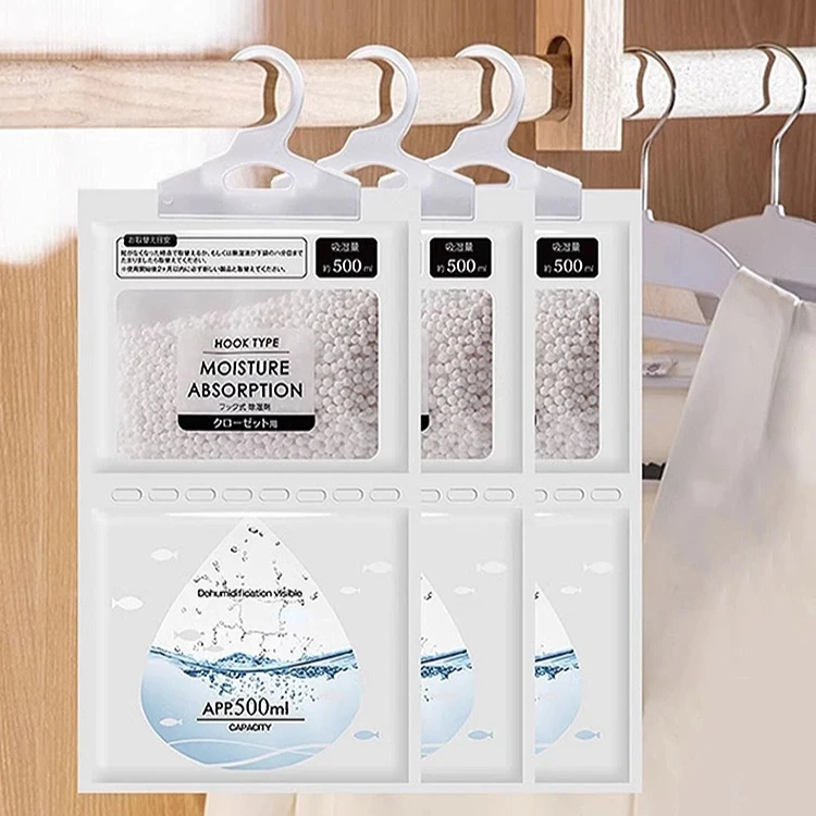 Hangable Dehumidification Bag Set, Moisture Desiccant , Ideal for Wardrobes & Home Use, Doubles As Air Purifier Accessory