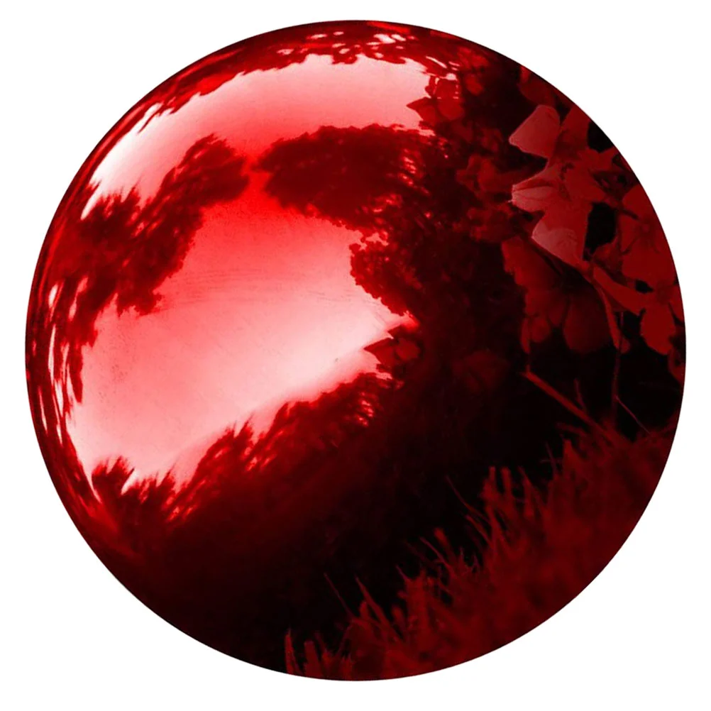 

Red Gazing Ball Garden Reflective Decor Stainless Steel Mother