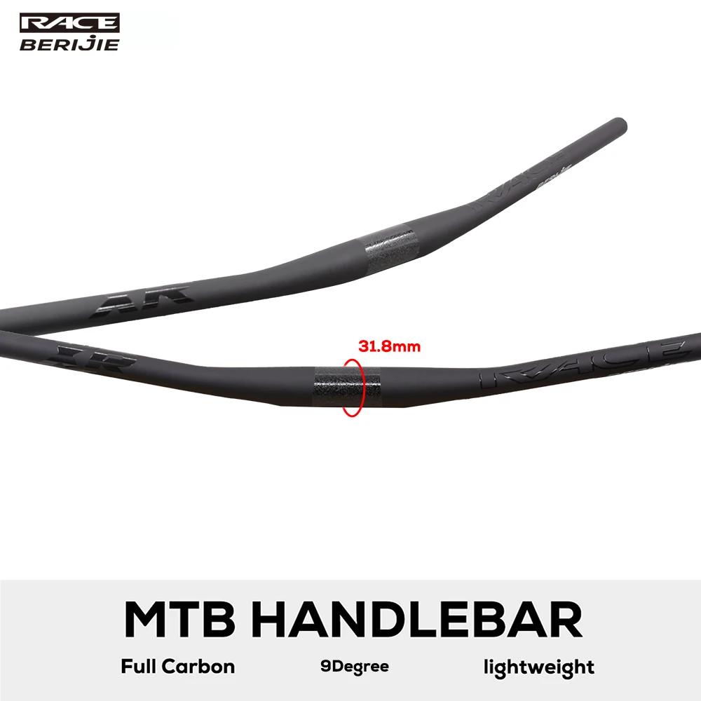 

RACE Full Carbon Fiber Handlebar,Mountain Bike,BMX,Flat,Rise,9 Degree,Handlebar Diameter 31.8mm,MTB Bicycle Accessorie