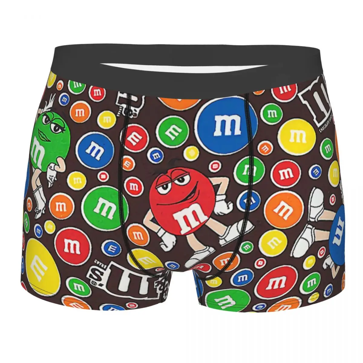 Custom Funny M&M\'s Chocolate Collage Underwear Men Stretch Boxer Briefs Shorts Panties Soft Underpants For Male