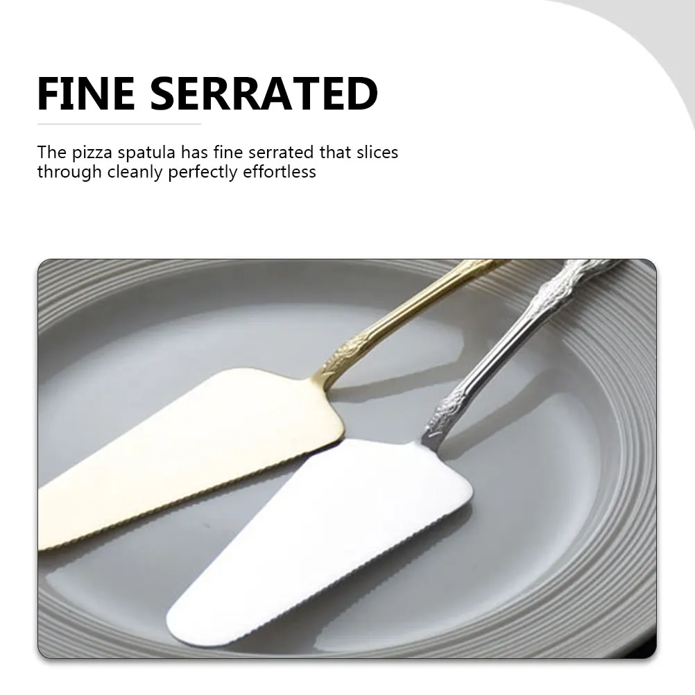 

Relief Handle Cake Spatula Stainless Steel Fine Serrated Edge Easy Clean Baking Shovel Pizza Triangle Spade Kitchen