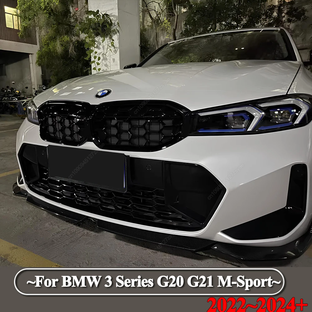 

Car Front Bumper Splitter Lip Spoiler Guard Body Kit For BMW 3 Series G20 G21 M-Sport 320i 325i 330i 320d M340i LCI 2022-2024+