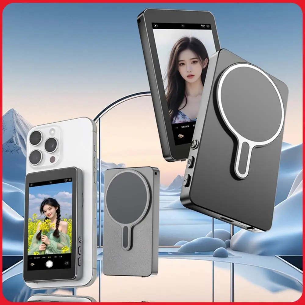 

Magnetic Phone Vlog Selfie Monitor Screen Wireless Selfie Monitor Screen Phone Vlog Selfie Screen for Selfie Vlog Live Stream