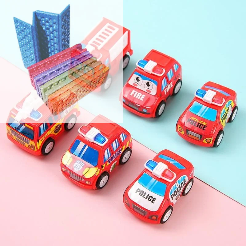 

5Pcs New Children's Birthday Party Favors Baby Shower Gift Kids Cartoon Mini Pull Back Fire Truck Police Car Toys DIY Decoration