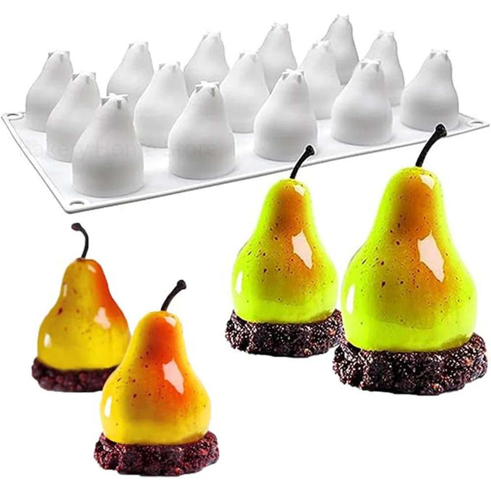 

3D Pear Shape Silicone Cake Mold Fondant Chocolate Mousse Truffle Brownies Baking Mould DIY Cake Decoration Kitchen Accessories