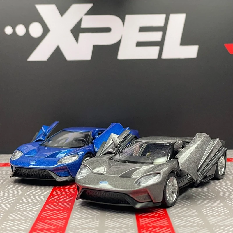 

1:36 Ford GT спортивный автомобиль из сплава, модель автомобиля, подвеска, детские и игрушки для мальчиков, имитационная модель с задним светом