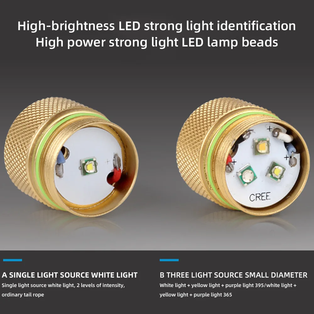 Mini tre sorgenti luminose lampada torcia 365/395NM torcia ispezione giada lampada di identificazione luce UV ultravioletta torcia a LED
