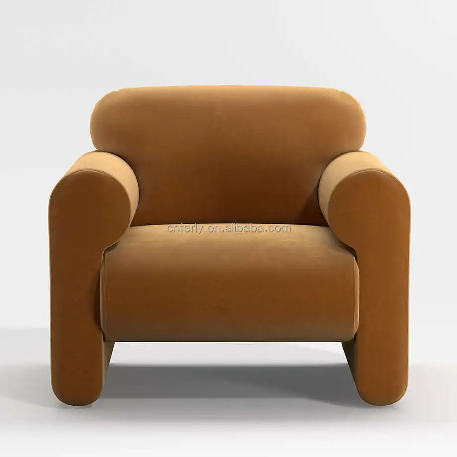 

Luxury Modern Living Room Fabric Sofa Living Room Chairs Set Fabric Roll-arm Chair