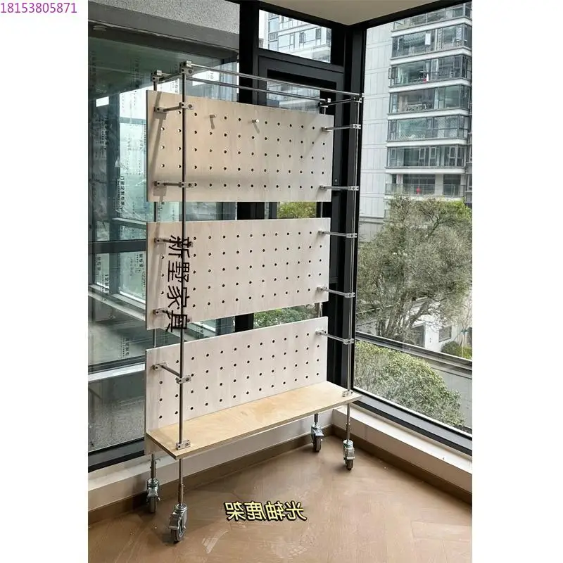 The entrance can be moved, the perforated board,  metal decorative hanging board,  display stand is used for home use
