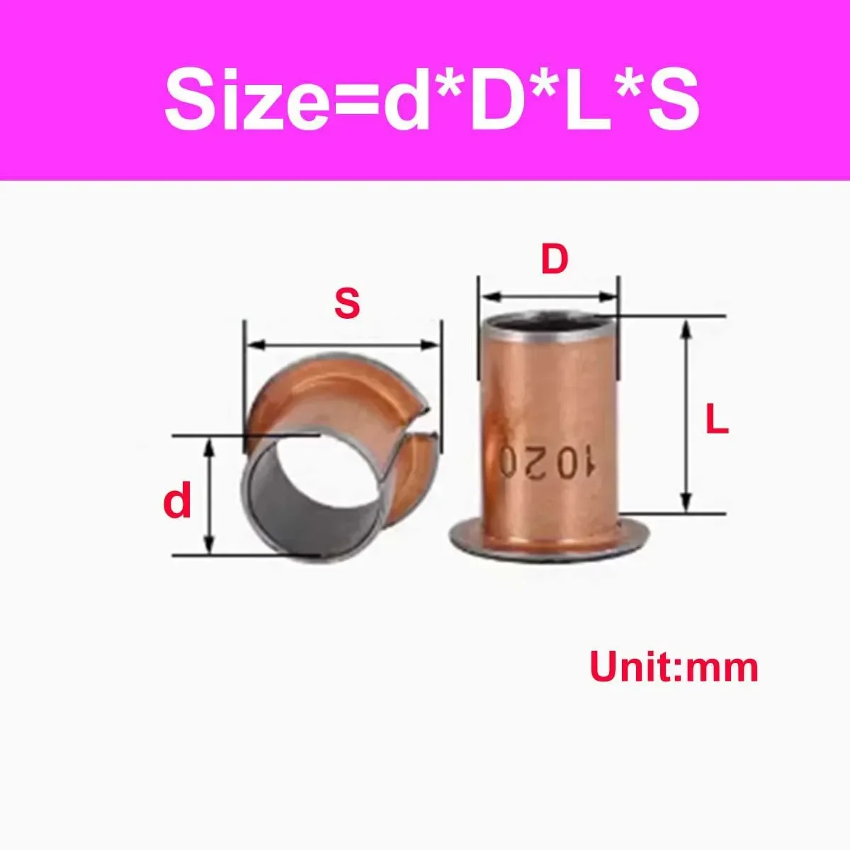 SF-1F Type Flanged Oil-Free Self-Lubricating Composite Copper Sleeve Sleeve Stepped Flange Bearing M16-M35