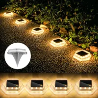 4PCS 12LEDS Outdoor Solar Power Ground Light Solar Path Deck Lights Underground Light Yard Driveway Lawn Garden Decor Lighting