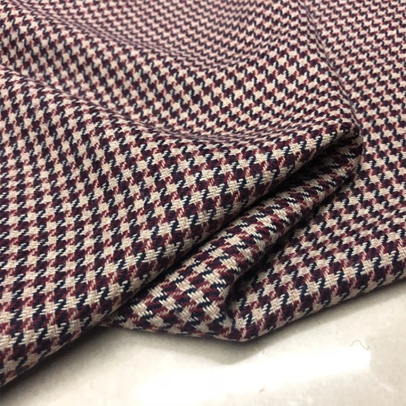 חוט צבוע דק צמר בד אלף ציפורים משובץ מעיל מכנסיים שמלת אופנה Diy תפירת עיצוב סיטונאי חומר בד על ידי מטר