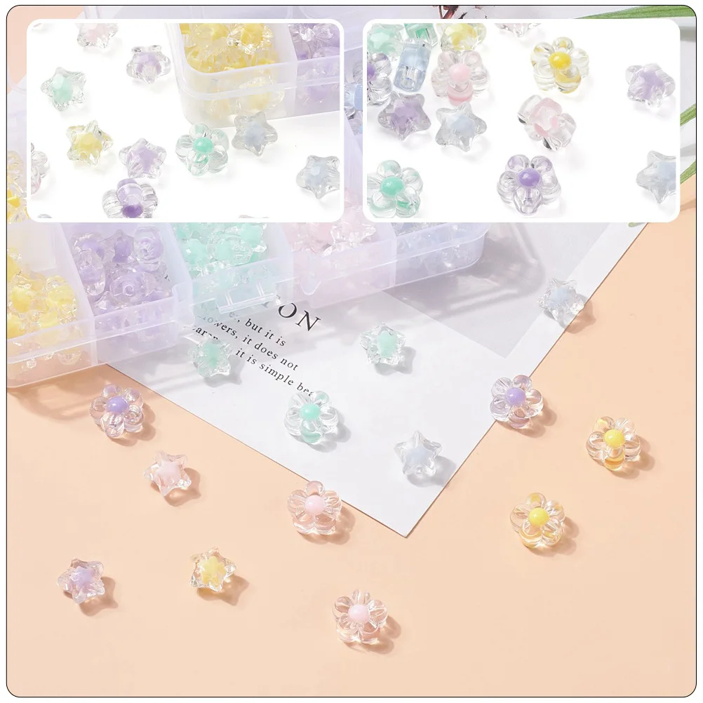 1 صندوق زهرة الأكريليك والخرز على شكل نجمة DIY صنع المجوهرات للأساور والقلائد وإكسسوارات الشعر DIY لوازم الحرف اليدوية #5