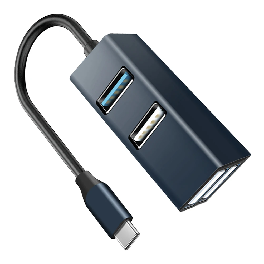 

Aluminum Alloy 4 Port USB Hub High Speed Data C Adapter Multi Port Expansion Computer Accessories USB 3.0