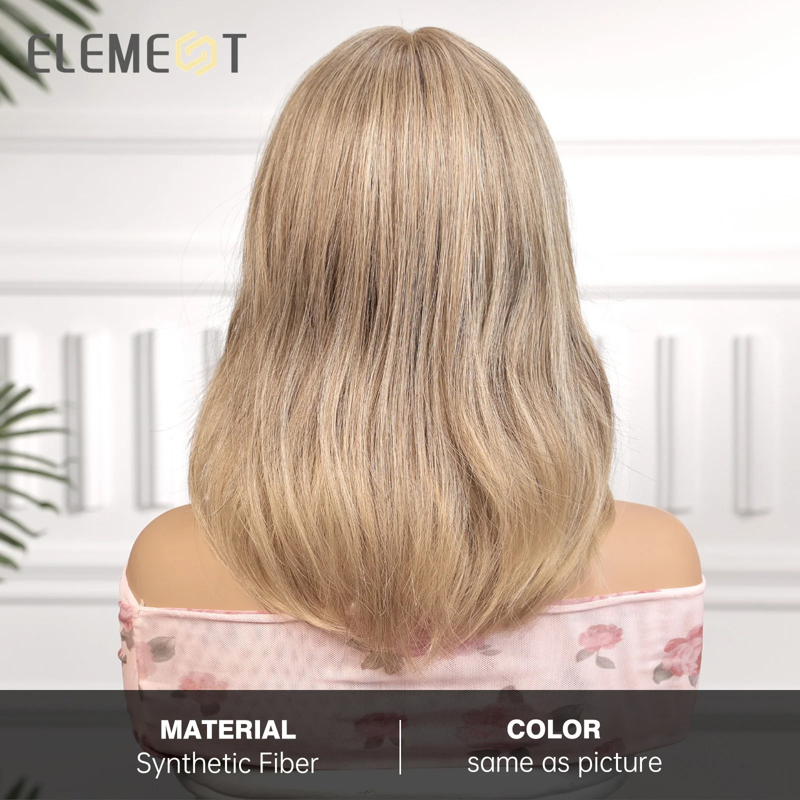 ELEMENT HD Middle Part Lace Front Synthetic Wigs Hair Water Wavy Ombre Dark Root to Blonde Daily Party Wig for Women Natural Use