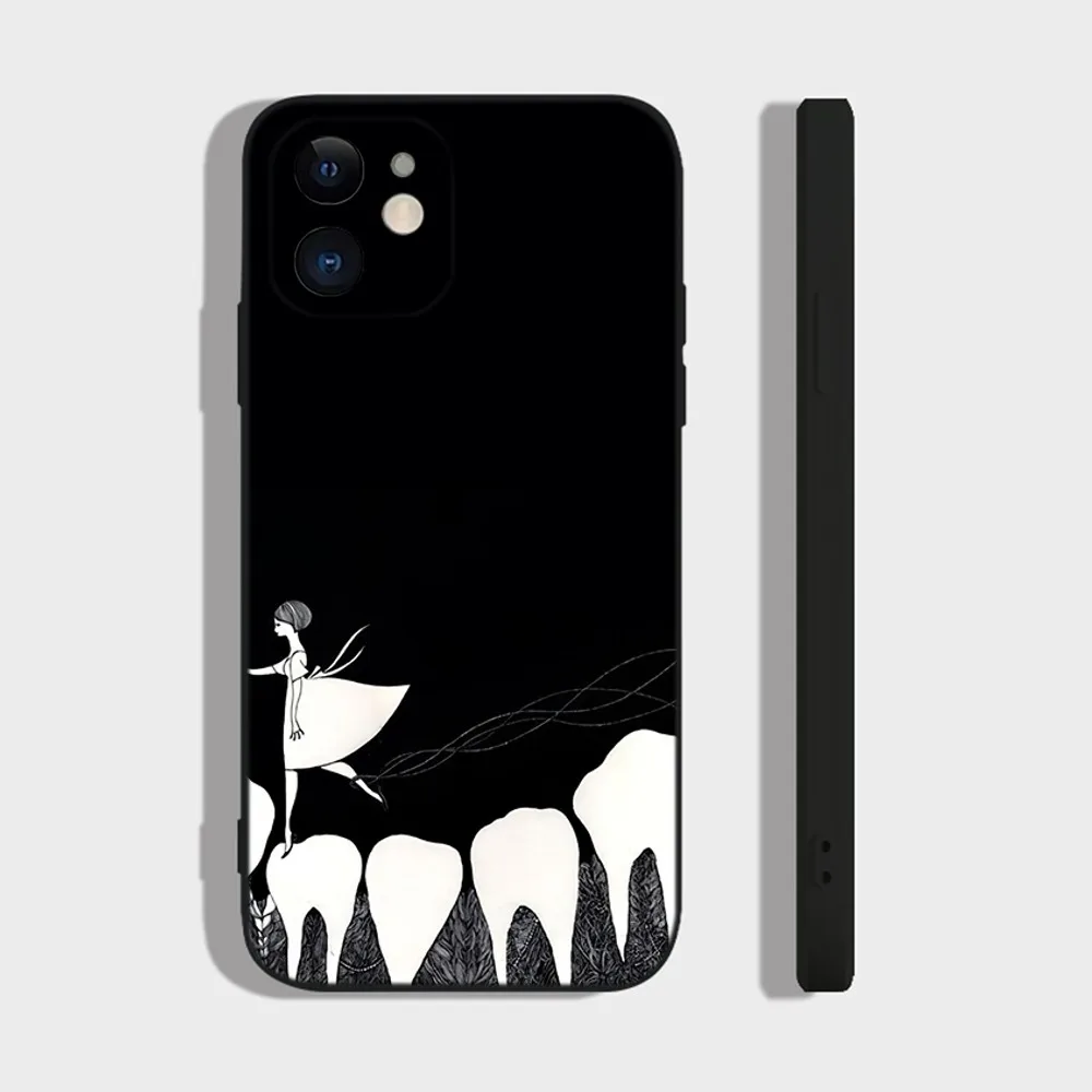 Dentist Tooth Phone Case For iPhone 16,15,14,13,12,11 Plus,Pro,Max,XR,XS,X,7,8 Plus,SE,Mini Silicone Soft