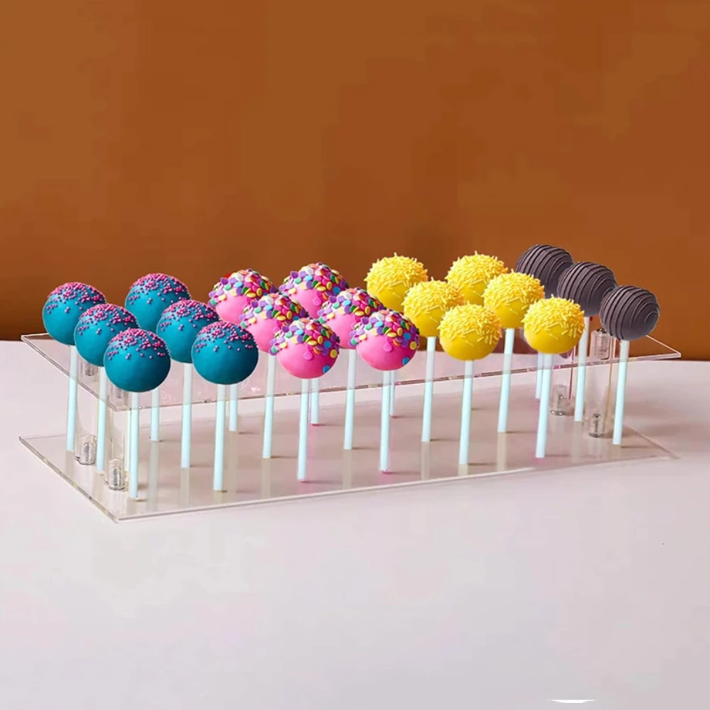 

Durable 10/21 Holes Lollipop Stand Clear Acrylic Candy Rack Dessert Display Candy Decor Cake Lollipop Holder Party