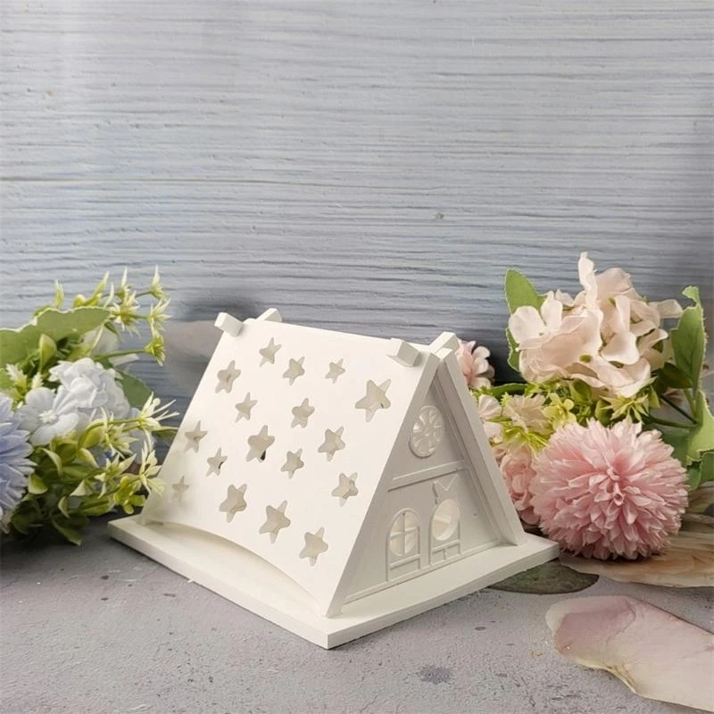 

Flexible Silicone Mold Miniature House Shaped Decoration Making Mould Temperature Resistant Gypsum Mould for Ornament