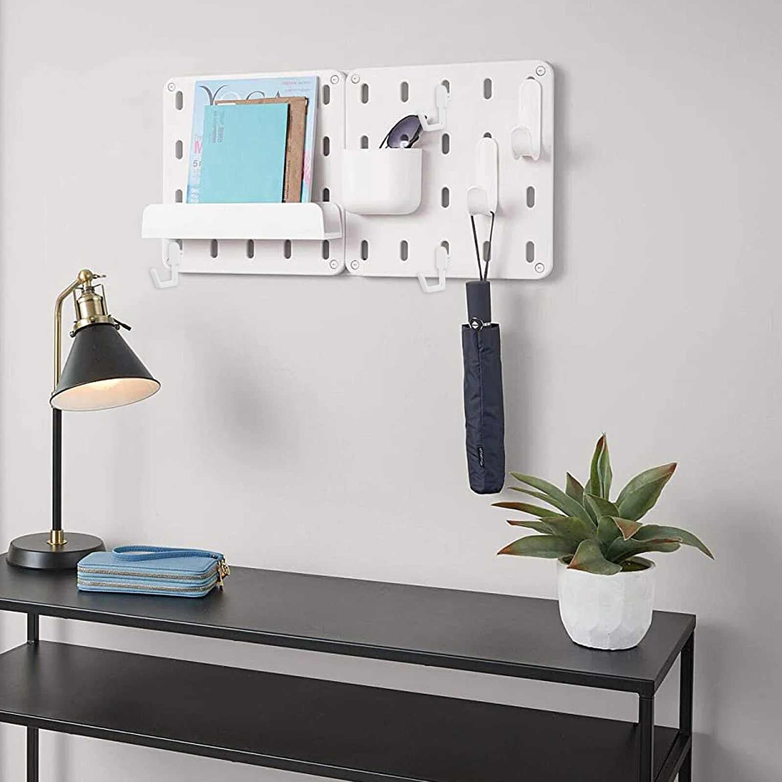 

20pcs Pegboard Hook J Shape Storage Shelf Hanger Display Organizer Garage Workshop Tool Holder Plastic Mounting Bracket