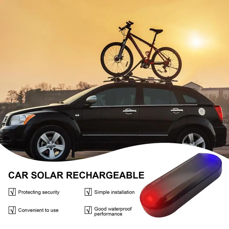 Car Solar Power Simulated Alarm Fake LED Flashing Car Anti Theft Device Solar Power Universal Car Security Anti Theft