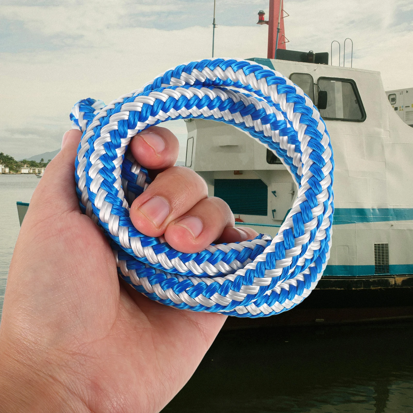 

Nylon Rope Dock Ropes Boat Docking Boatdock Marine Lines Berthing Mooring Blue for Boats