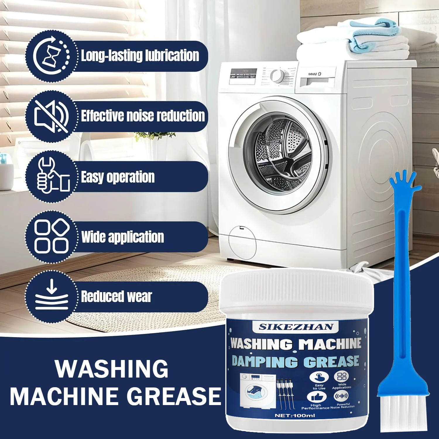 Damping Grease Washing Machine, Bearing Grease Damping Lubricant High Performance Reducing Vibration and Wear for Washer