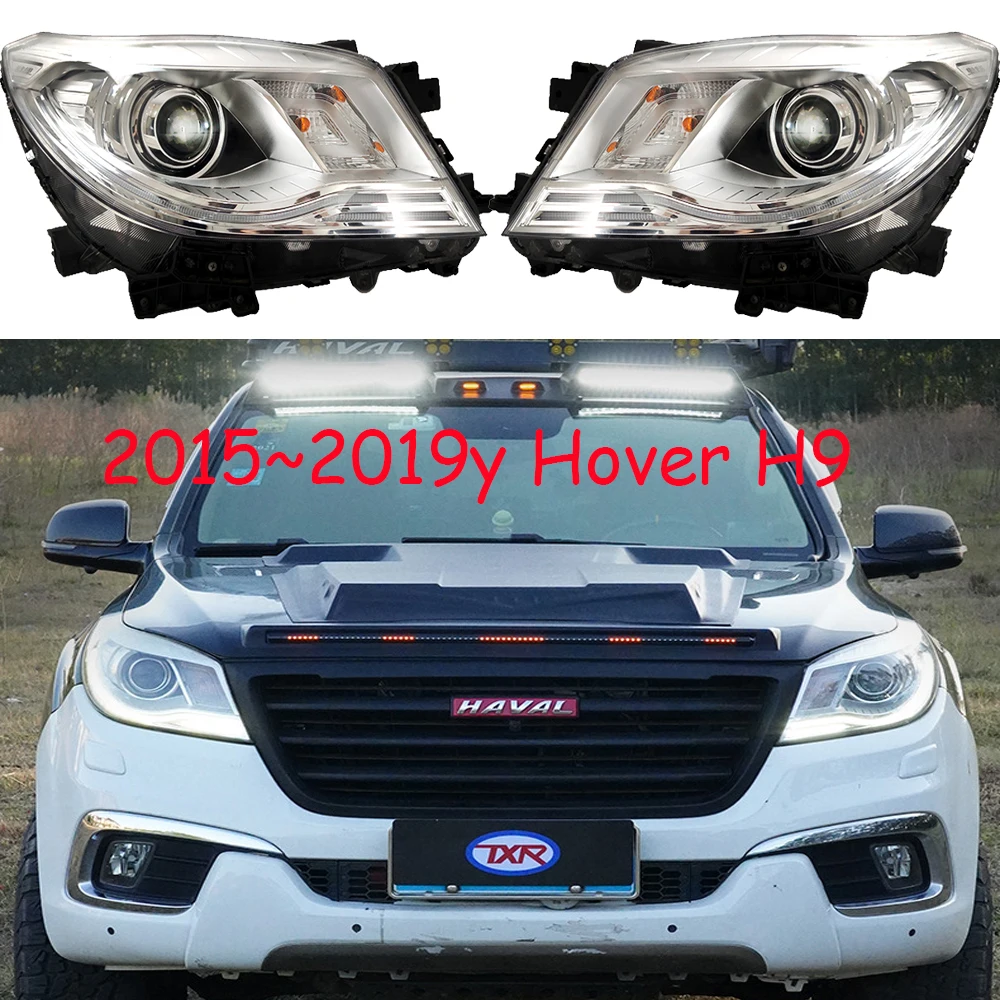 

1pcs car bumper haval headlamp Greatwall Hover H9 headlight 2015~2019y car accessories head lamp hover H9 fog lamp