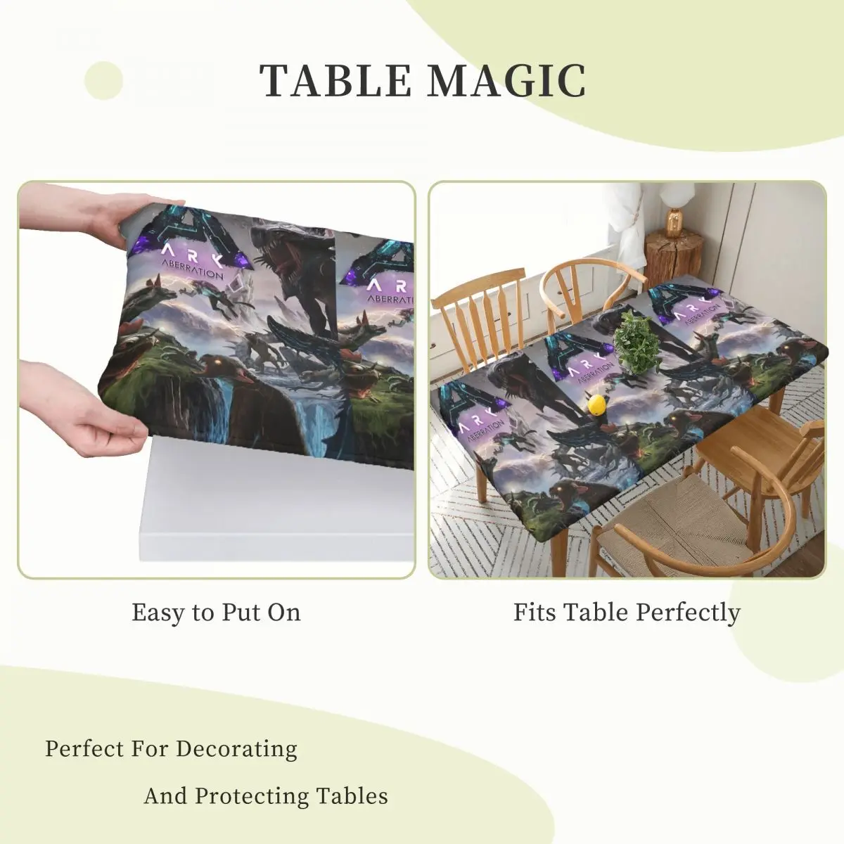 Women Men Ark Survival Evolved Aberration Poster Custom Rectangular Tablecloth Waterproof Table Cover for Festival Table Cloth