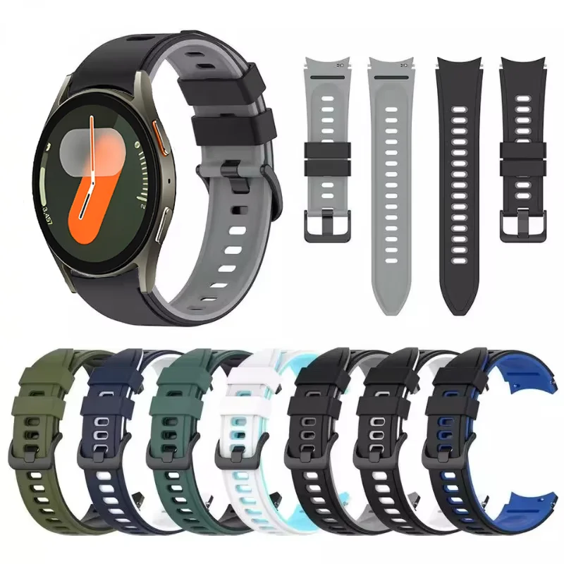 Оригинальный силиконовый ремешок без зазоров для Samsung Galaxy Watch 6 4 Classic 43 мм 47 мм 42 мм браслет Galaxy Watch 7 6 5 4 44 мм 40 мм ремешок