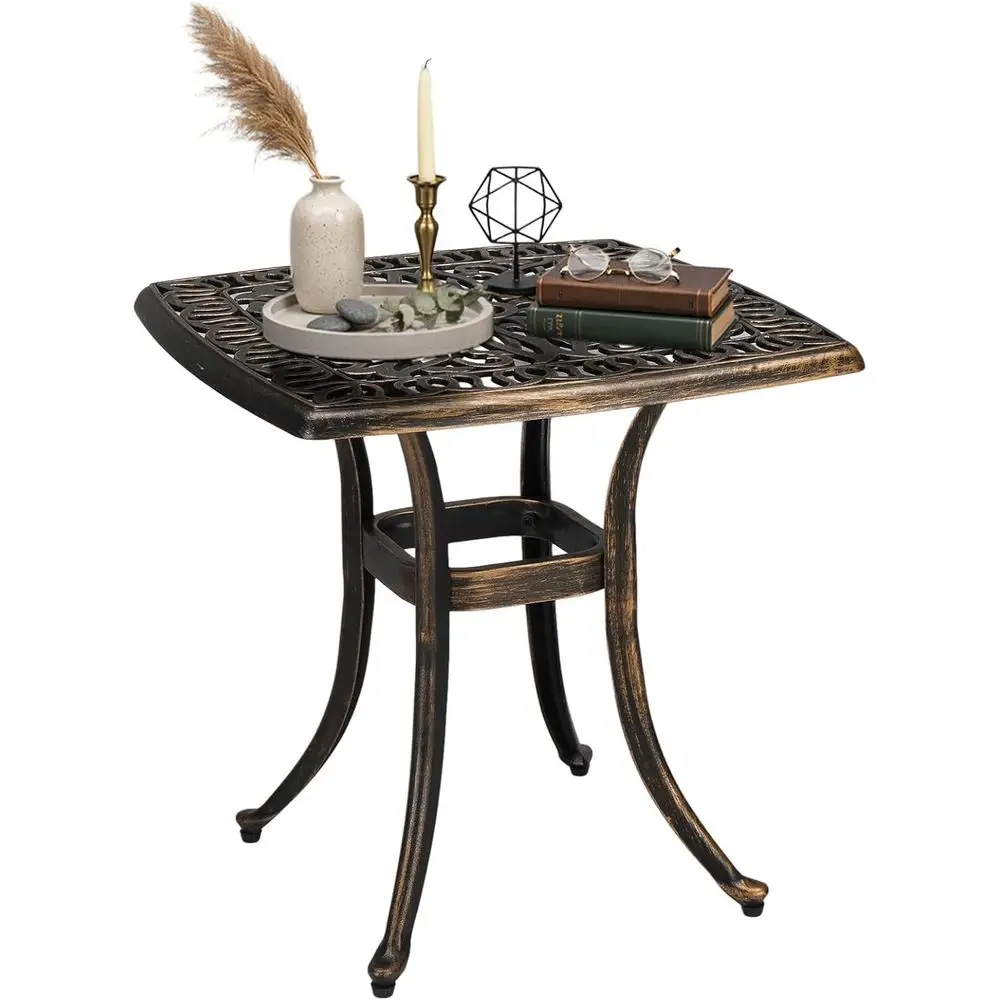 

All-Weather Bronze Outdoor Side Table, Perfect for Patio, Porch, or Balcony