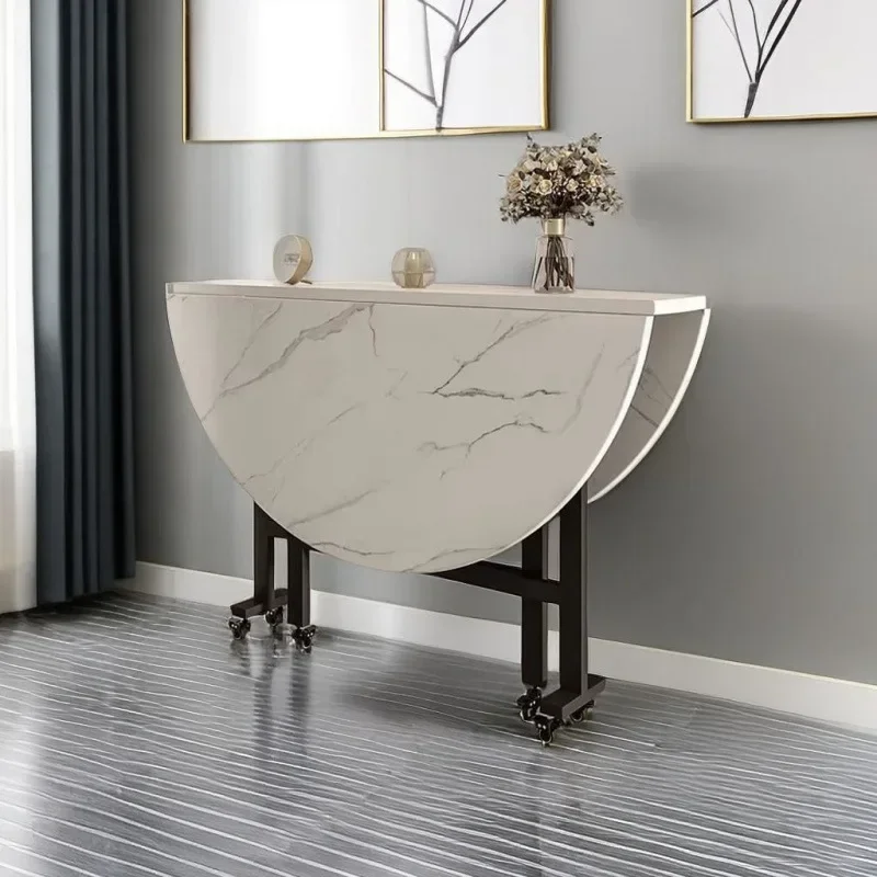 Folding table removable simple round table, creative dining table dining table, household small apartment rural folding