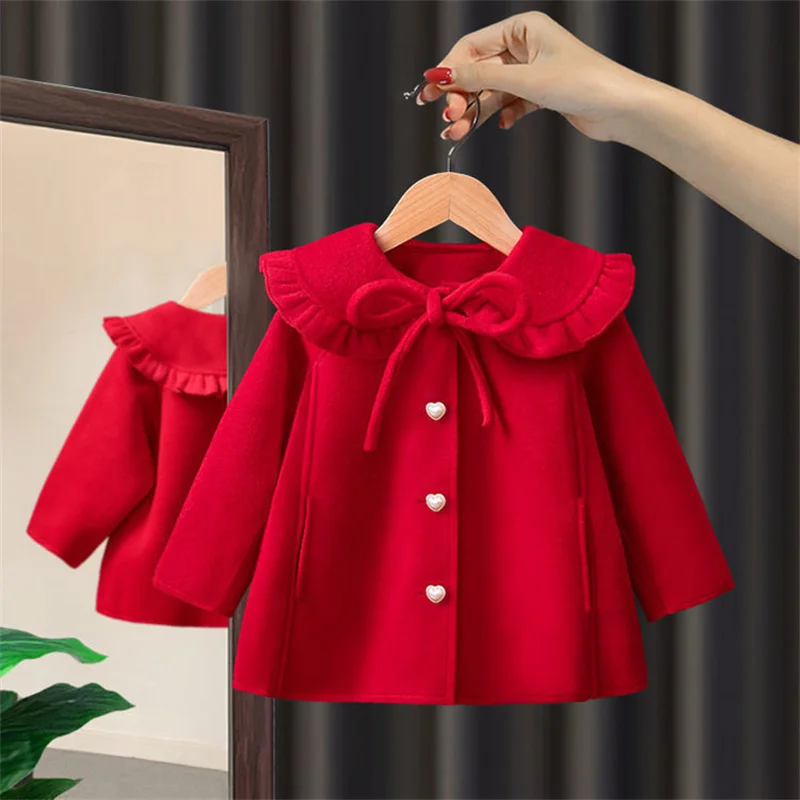 Fotografia 3: Meninas casaco de lã jaqueta windbreak 2025 querida quente engrossar inverno algodão casaco plus size roupas infantis