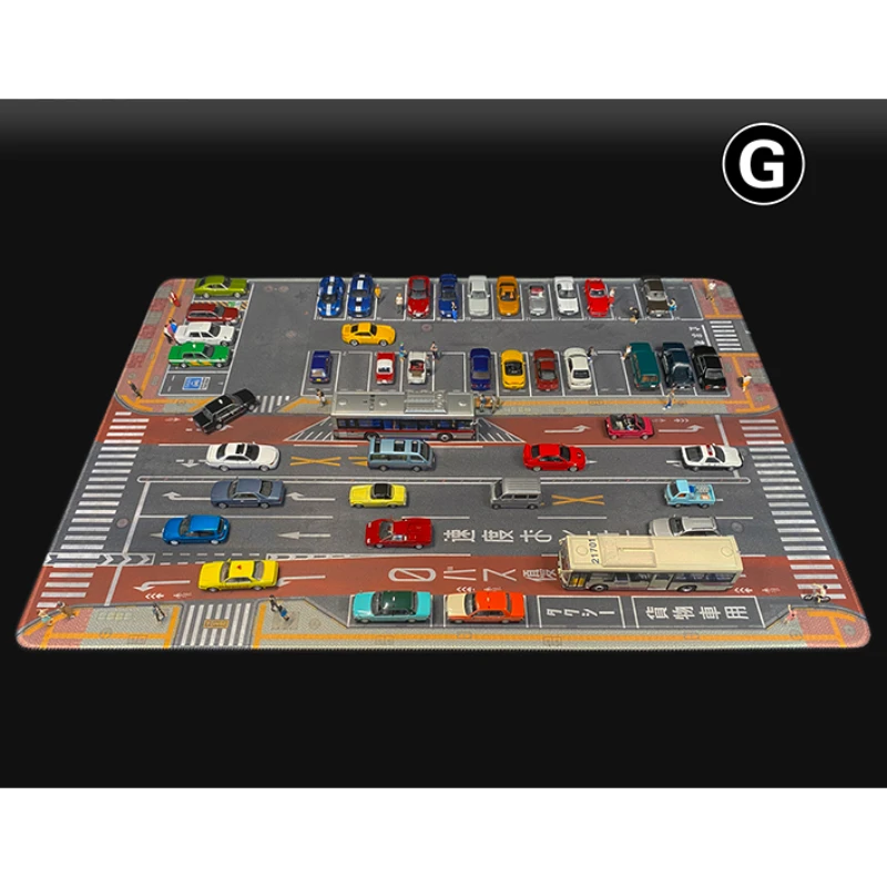 Car Scene Mat para Diecast Vehicle, Display Mouse Pad, Road Acessório, Estacionamento para Ônibus, Toy Display, Fans Shows, Escala 1:64, 80x55cm, Tipo G