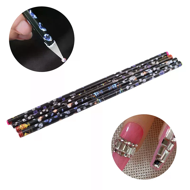 1pcs Krijt Wax Puntjes Pen Potlood Nail Art zelfklevende Steentjes Edelstenen Boren Plukken Picker Tips manicure Gereedschap