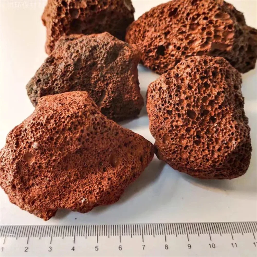 Natural Porous Red Volcanic Rock Raw Stone Decoration Planter For Fish Tank Aquarium Accessories